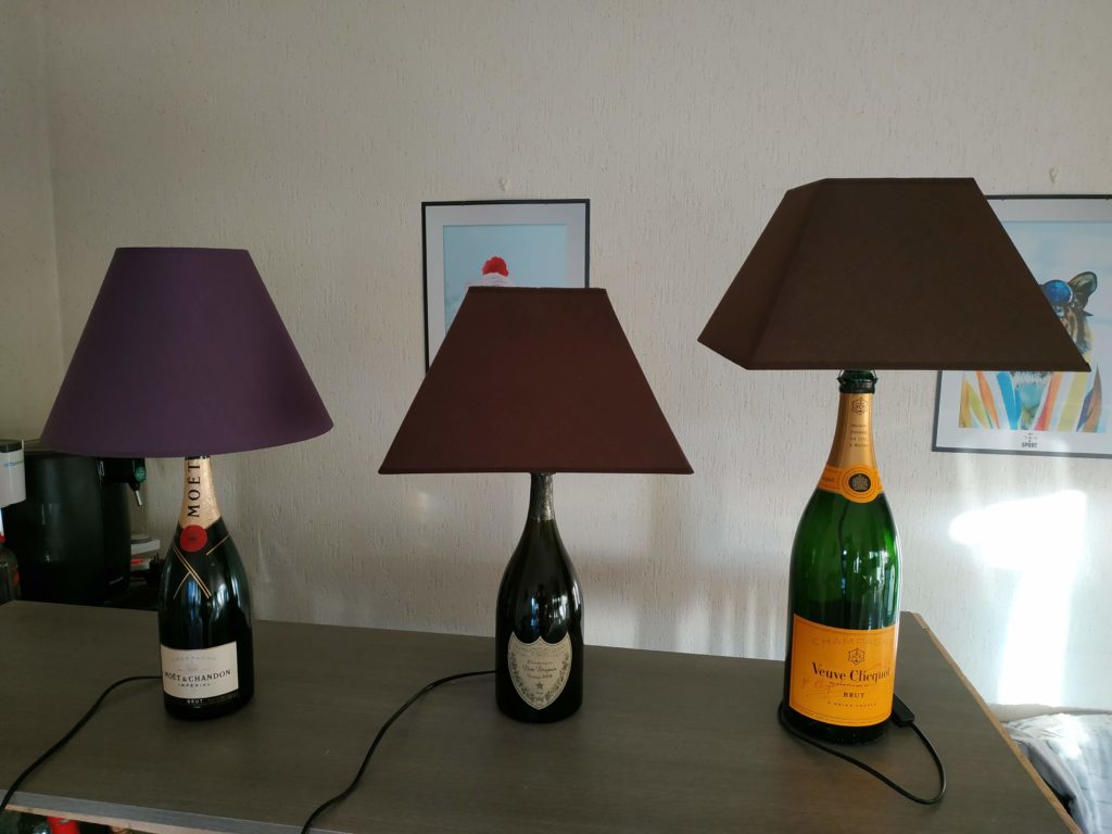 Lampes bouteilles de champagne - abz design Annecy
